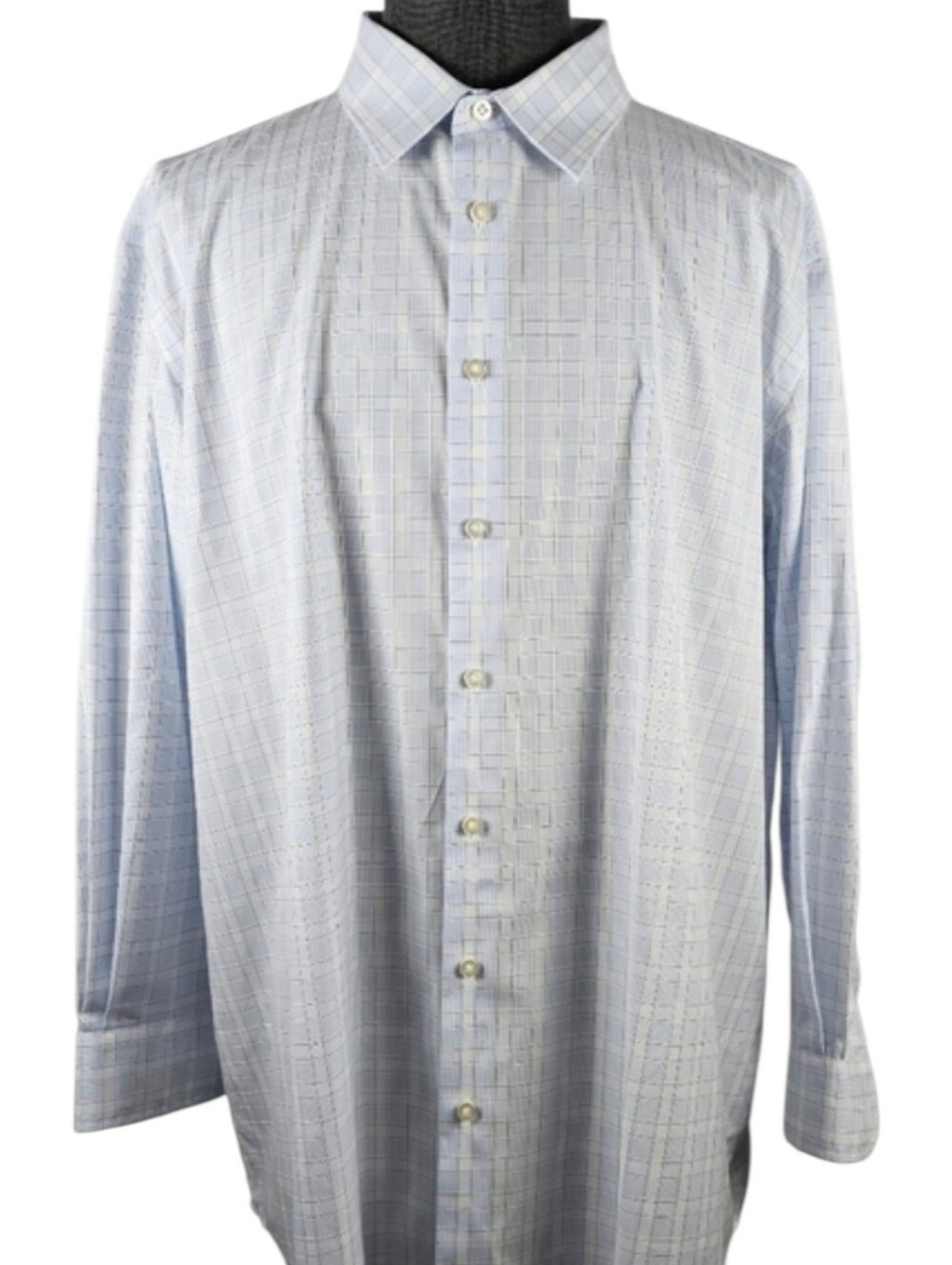 Egara Men's Light Blue Plaid Long Sleeve Button Down Size 3XLT